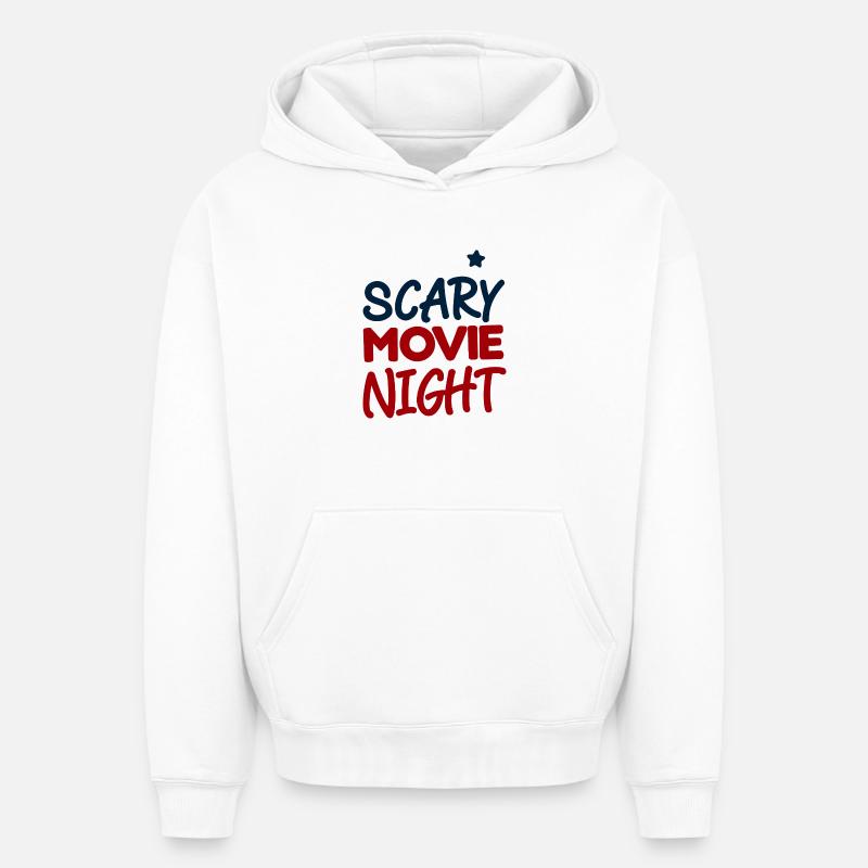 Nuit Ciné Horreur - Sweat à capuche unisexe oversize épais SPREAD - blanc