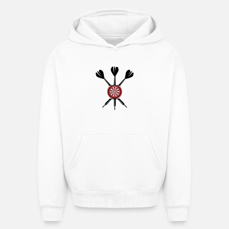 Fléchettes - Sweat à capuche unisexe oversize épais SPREAD - blanc