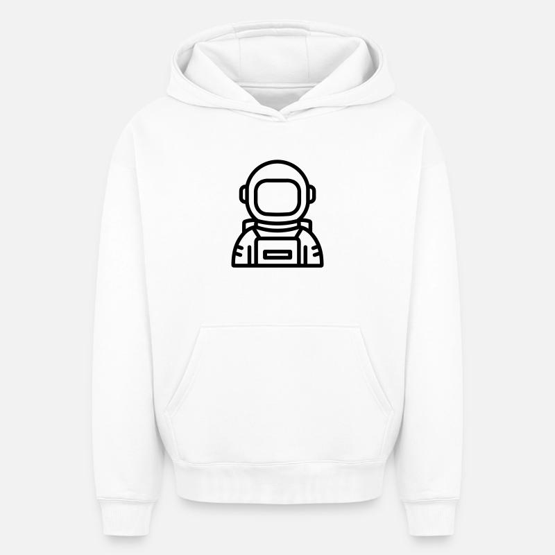 astronaute - Sweat à capuche unisexe oversize épais SPREAD - blanc