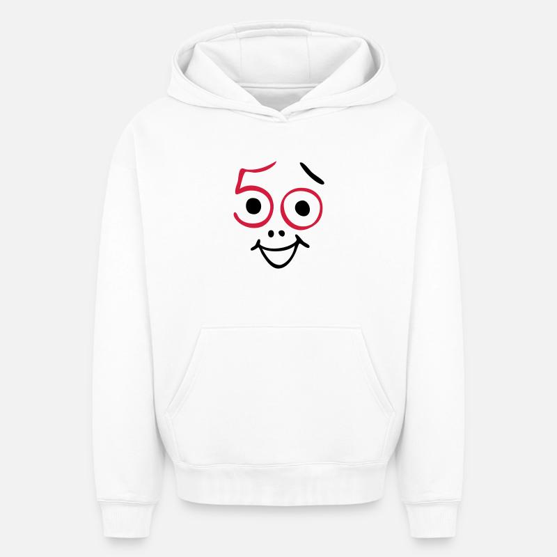 50 ans et toujours frais! - Sweat à capuche unisexe oversize épais SPREAD - blanc