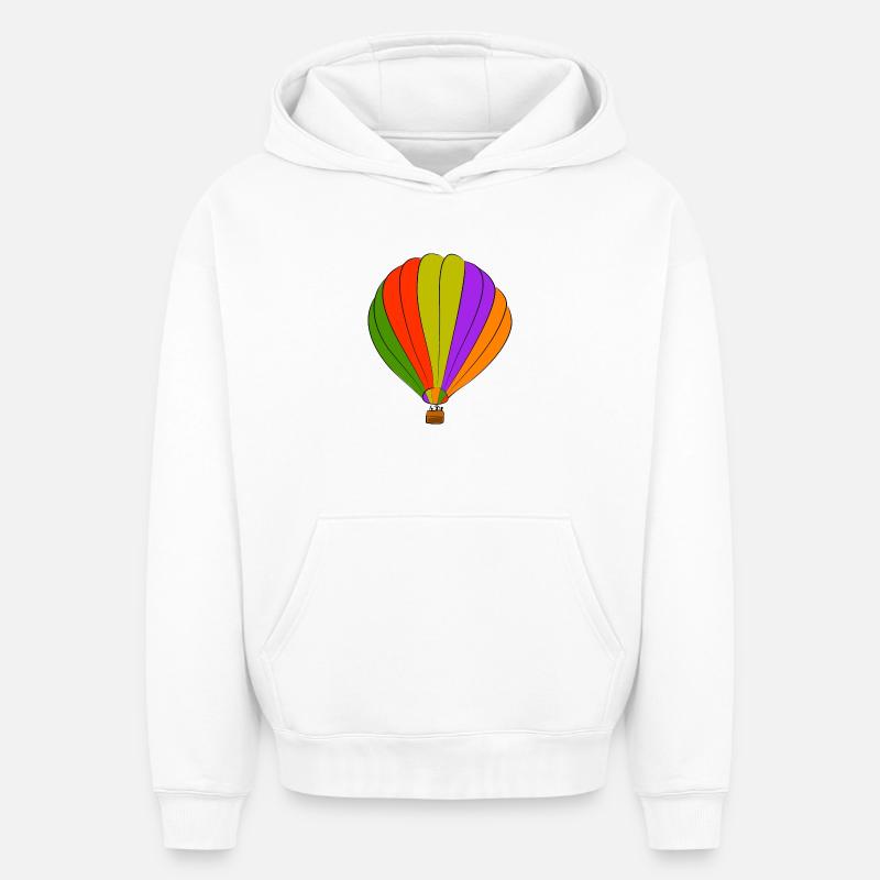 aviation - Sweat à capuche unisexe oversize épais SPREAD - blanc