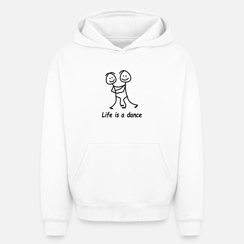 danse - Sweat à capuche unisexe oversize épais SPREAD - blanc