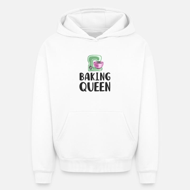 Boulanger de cuisson - Sweat à capuche unisexe oversize épais SPREAD - blanc