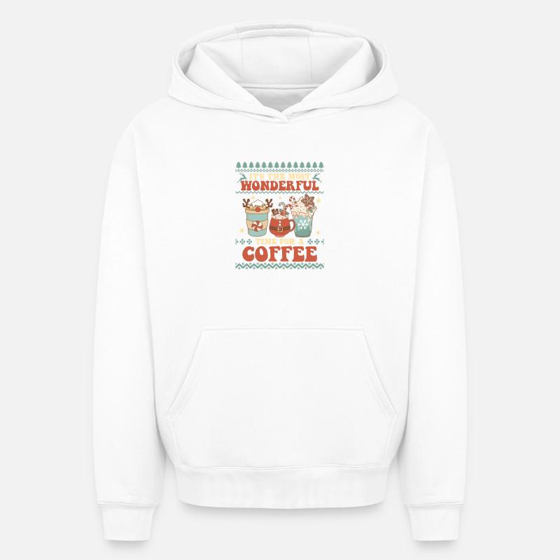 Pull de Noël moche - Sweat à capuche unisexe oversize épais SPREAD - blanc