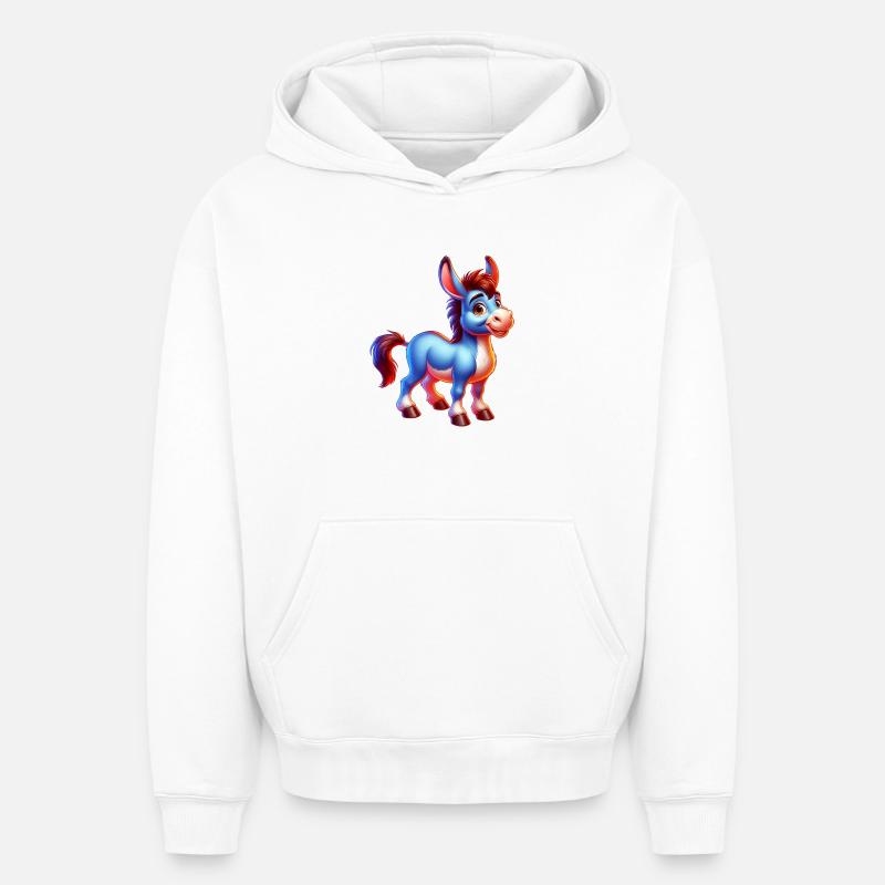 Mule âne - Sweat à capuche unisexe oversize épais SPREAD - blanc