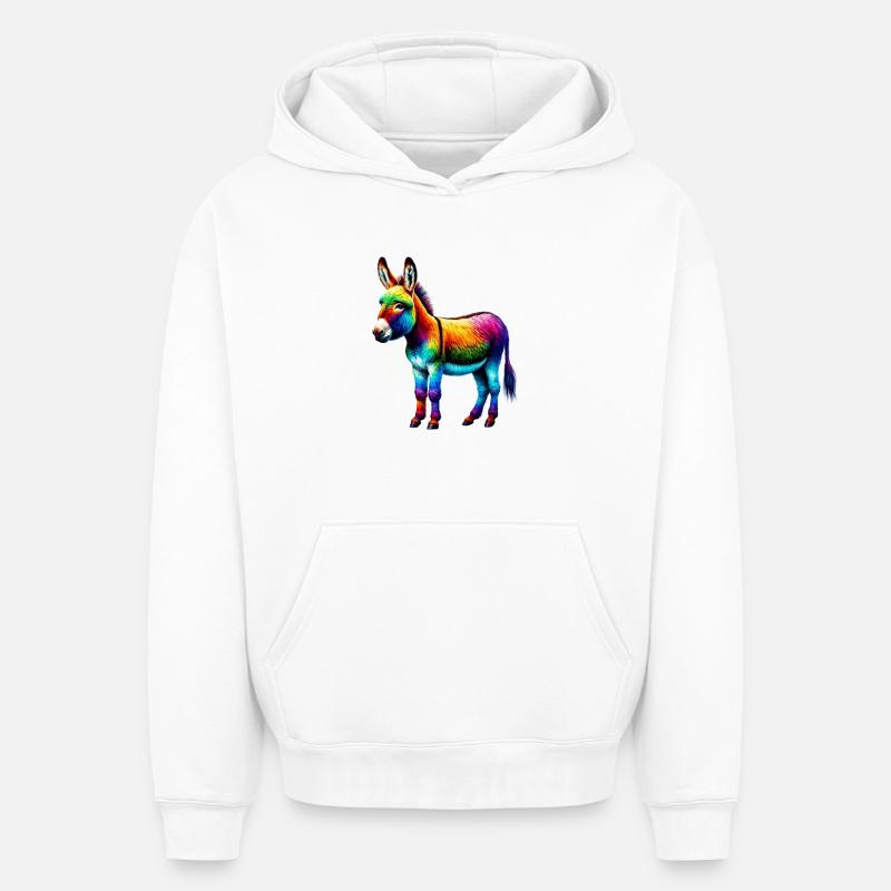 Mule âne - Sweat à capuche unisexe oversize épais SPREAD - blanc