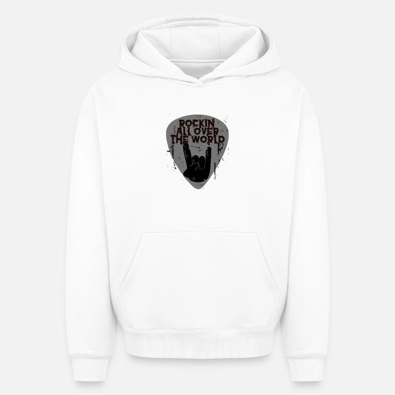 Rock’n’Roll - Sweat à capuche unisexe oversize épais SPREAD - blanc