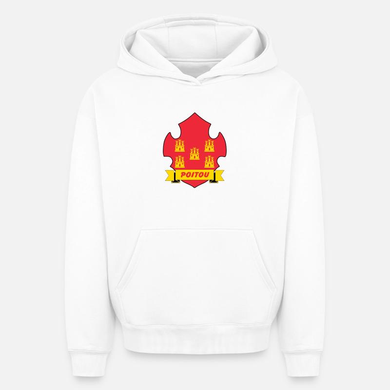 Poitou - Sweat à capuche unisexe oversize épais SPREAD - blanc