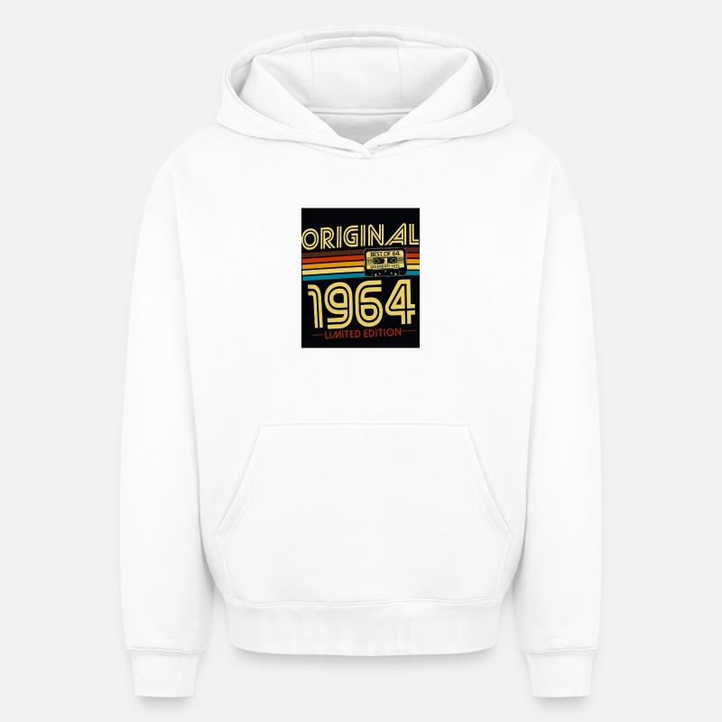 Original 1964 Édition limitée - Sweat à capuche unisexe oversize épais SPREAD - blanc