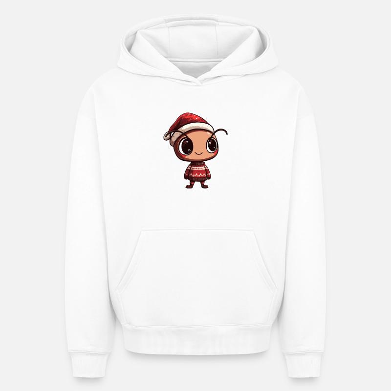 Noël des fourmis - Sweat à capuche unisexe oversize épais SPREAD - blanc