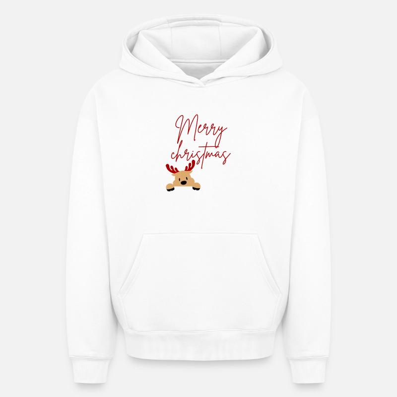 Merry christmas  - Sweat à capuche unisexe oversize épais SPREAD - blanc