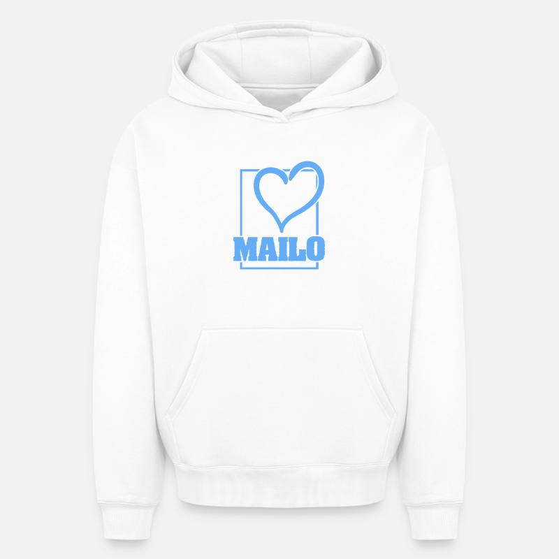 Bachelor Mailo - Sweat à capuche unisexe oversize épais SPREAD - blanc