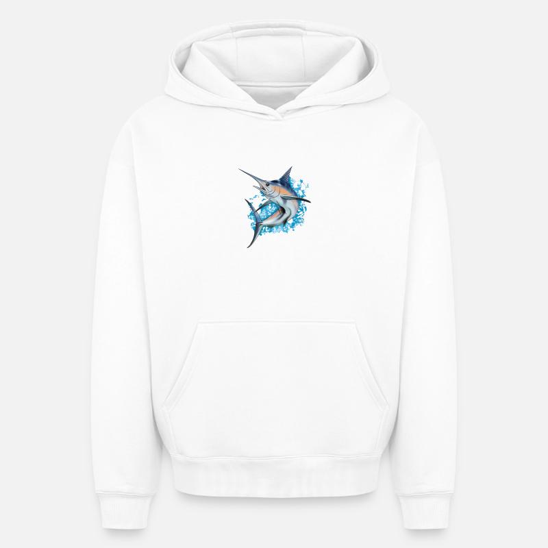Marlin - Sweat à capuche unisexe oversize épais SPREAD - blanc