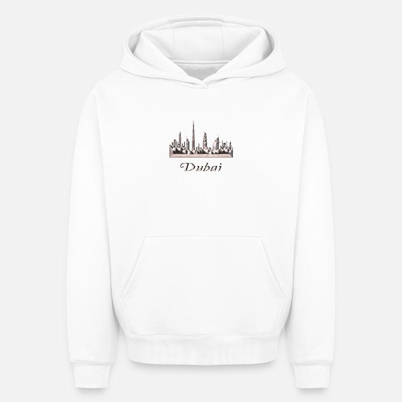 Dubaï - Sweat à capuche unisexe oversize épais SPREAD - blanc