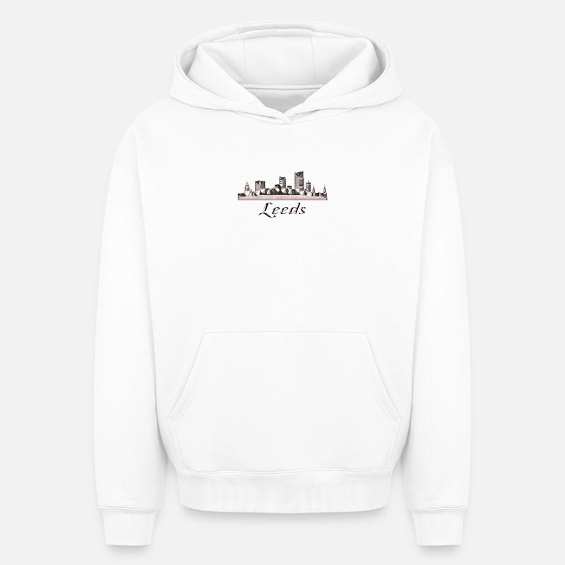Leeds - Sweat à capuche unisexe oversize épais SPREAD - blanc