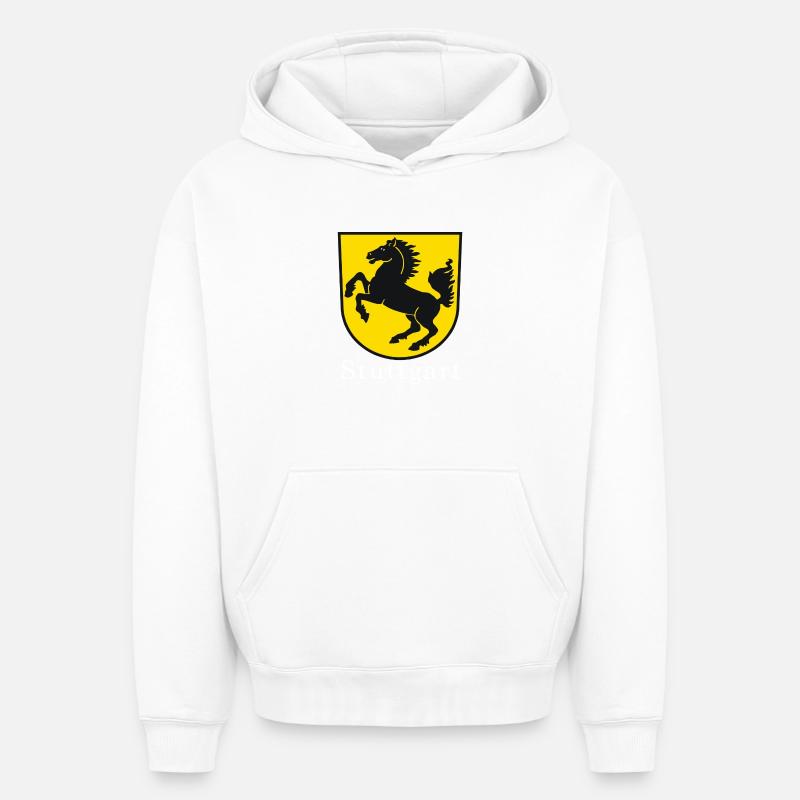 Stuttgart - Sweat à capuche unisexe oversize épais SPREAD - blanc
