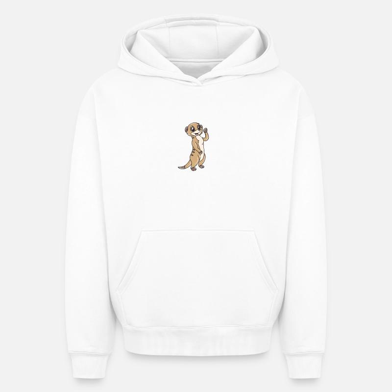 Suricate - Sweat à capuche unisexe oversize épais SPREAD - blanc