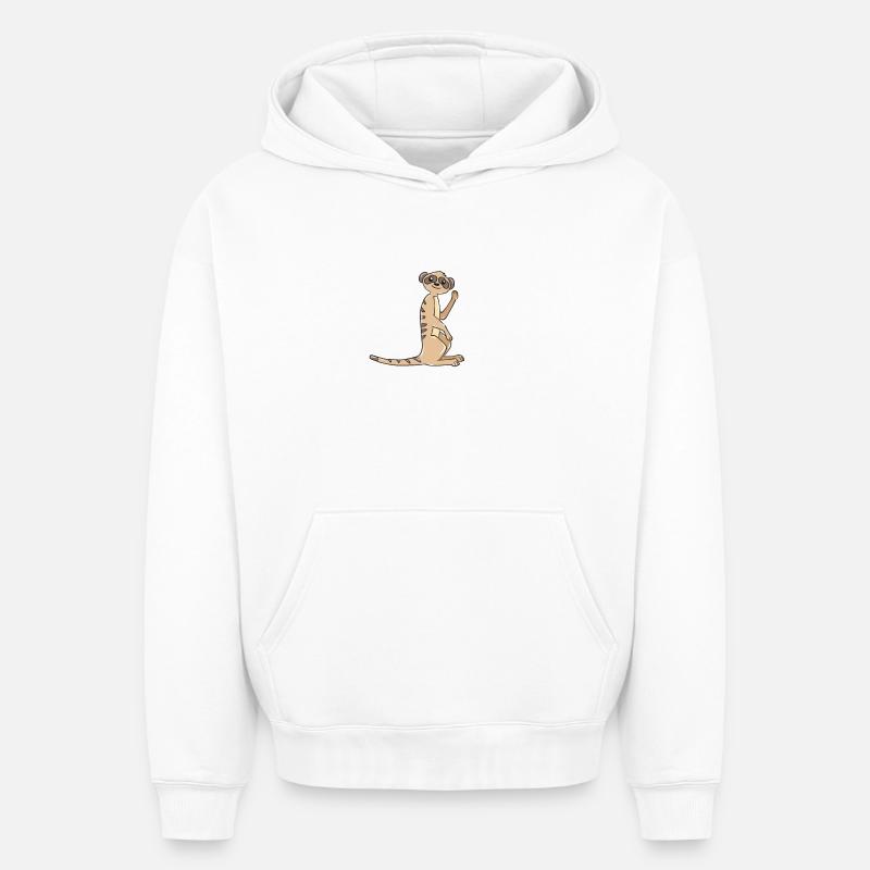 Suricate cadeau - Sweat à capuche unisexe oversize épais SPREAD - blanc