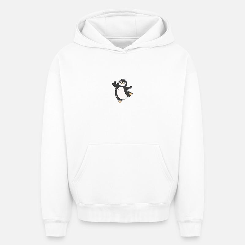 manchot - Sweat à capuche unisexe oversize épais SPREAD - blanc