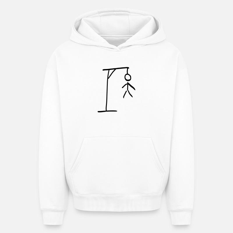 Pendu - Sweat à capuche unisexe oversize épais SPREAD - blanc
