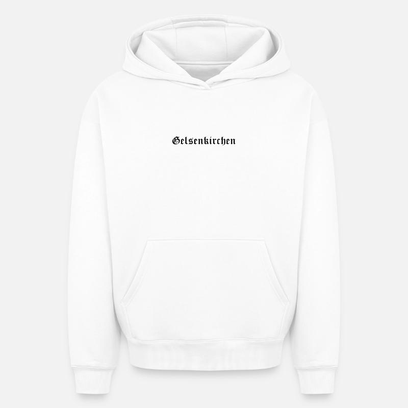 Gelsenkirchen - Sweat à capuche unisexe oversize épais SPREAD - blanc