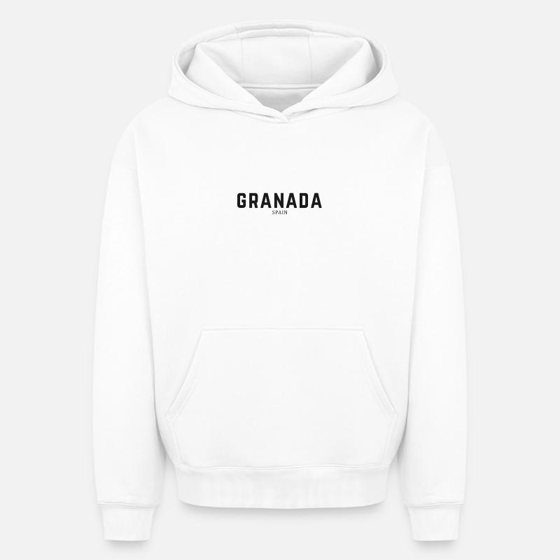 Grenade Espagne - Sweat à capuche unisexe oversize épais SPREAD - blanc