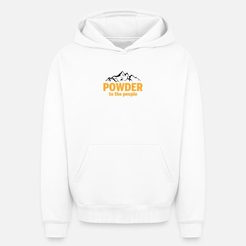 Poudre pour le peuple - Sweat à capuche unisexe oversize épais SPREAD - blanc