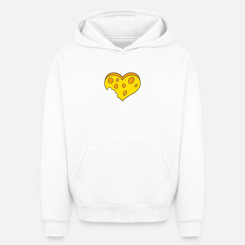 Cœur de fromage - Sweat à capuche unisexe oversize épais SPREAD - blanc