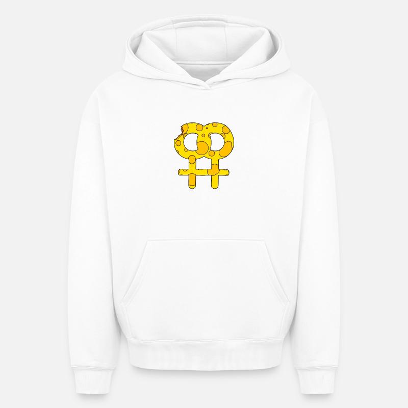 Symbole de Vénus double - Sweat à capuche unisexe oversize épais SPREAD - blanc