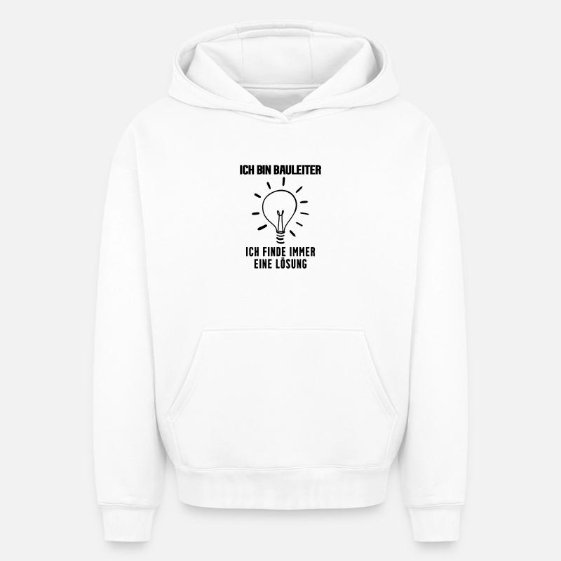 Bauleiter - Oversized Heavyweight Unisex Hoodie - Weiß
