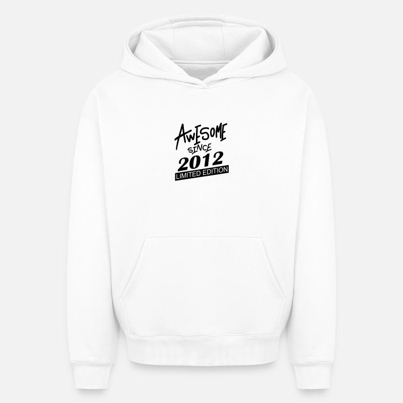 2012 - Millésime 2012 - Sweat à capuche unisexe oversize épais SPREAD - blanc
