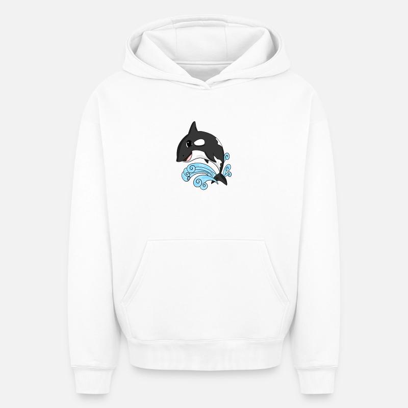 Orque - Sweat à capuche unisexe oversize épais SPREAD - blanc
