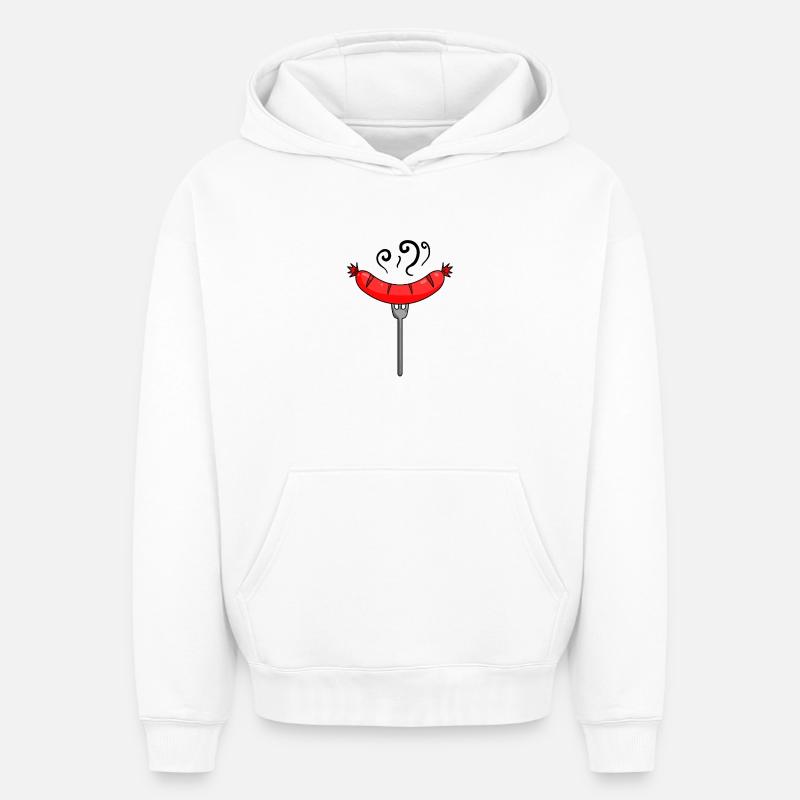Wurst Currywurst Fleisch Bratwurst Grillwurst - Oversized Heavyweight Unisex Hoodie - Weiß