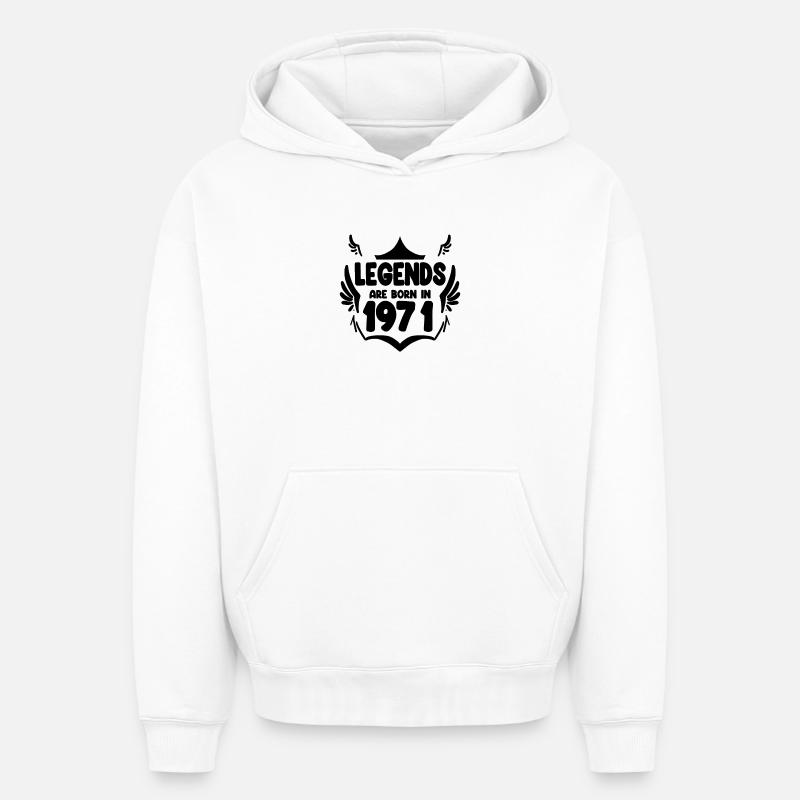 1971 - Né en 1971 - Sweat à capuche unisexe oversize épais SPREAD - blanc