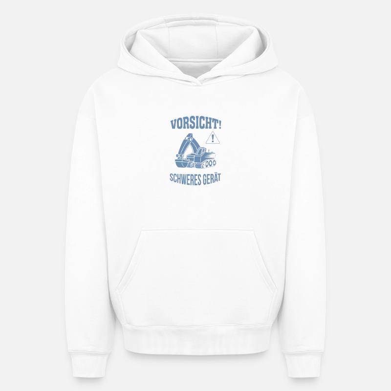 Bagger Baggerfahrer Baugeräteführer Schweres Gerät - Oversized Heavyweight Unisex Hoodie - Weiß