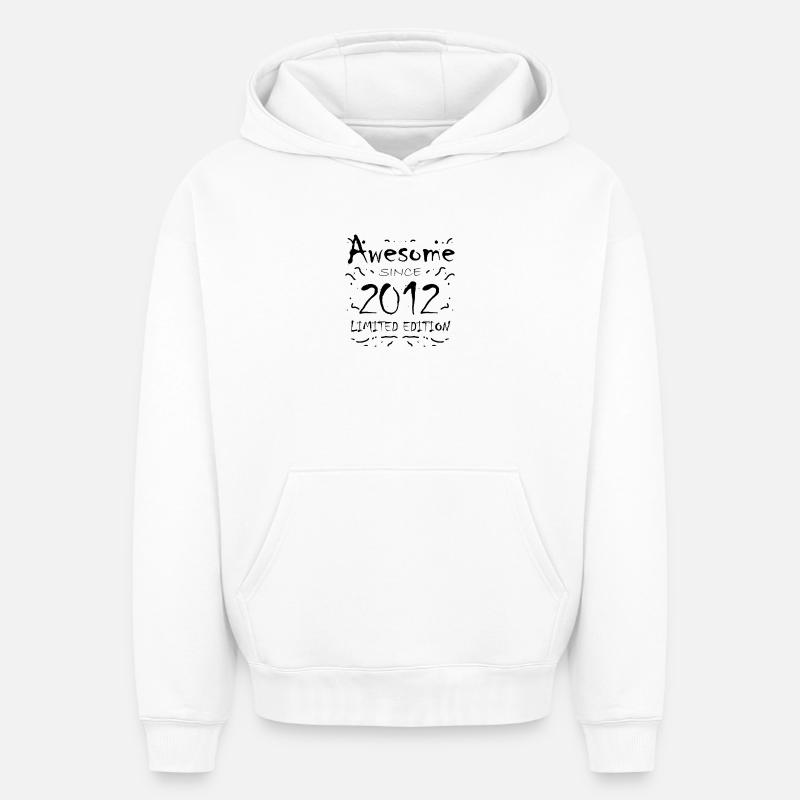 2012 - Sweat à capuche unisexe oversize épais SPREAD - blanc
