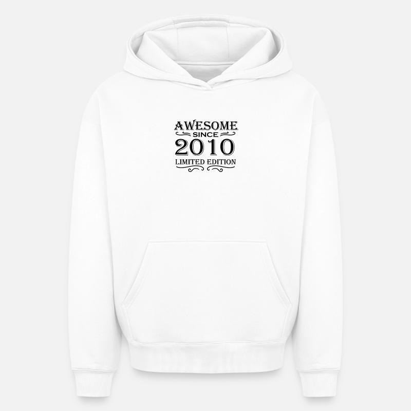 2010 - Né en 2010 - Sweat à capuche unisexe oversize épais SPREAD - blanc