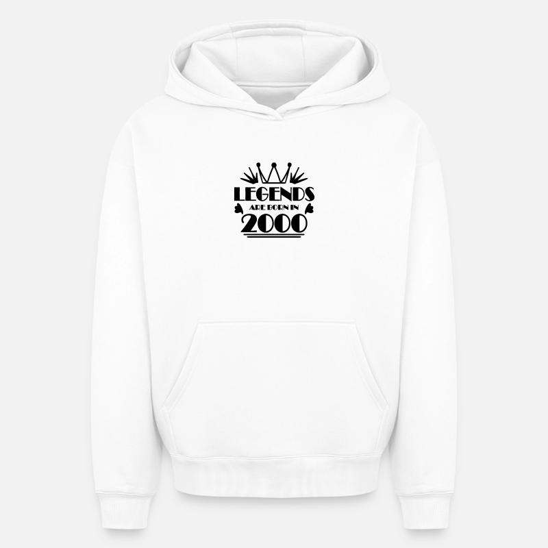 2000 - Né en 2000 - Sweat à capuche unisexe oversize épais SPREAD - blanc