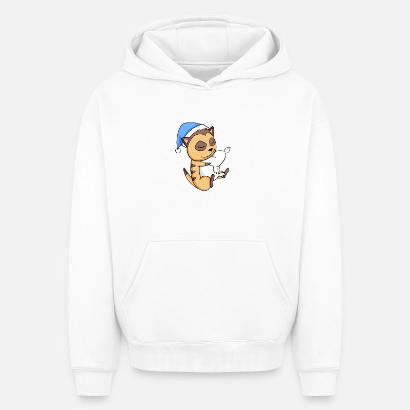 Suricate - Sweat à capuche unisexe oversize épais SPREAD - blanc