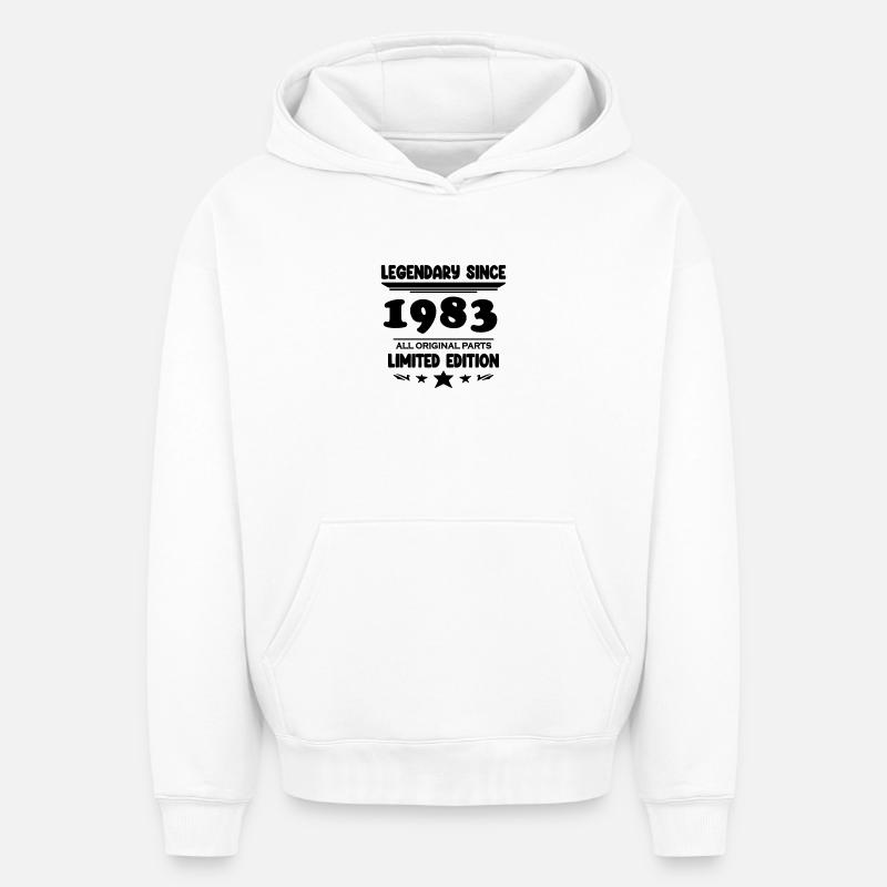 1983 - Sweat à capuche unisexe oversize épais SPREAD - blanc