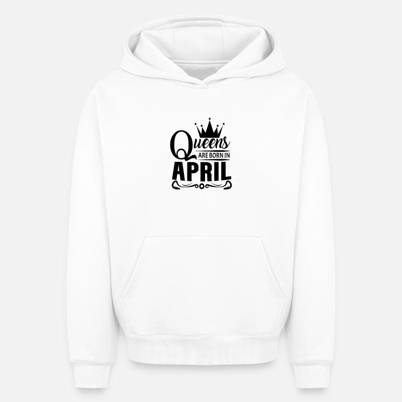 Mois de naissance avril - Sweat à capuche unisexe oversize épais SPREAD - blanc