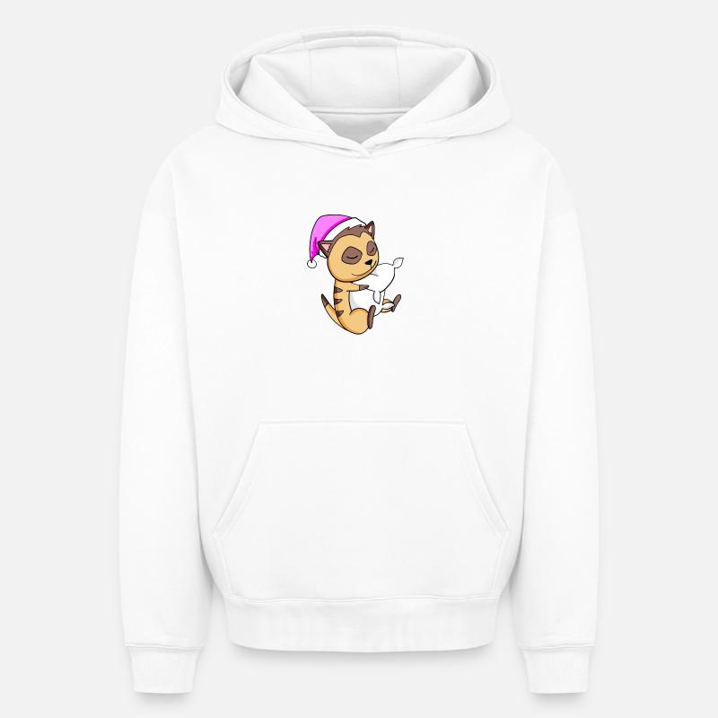 Suricate - Sweat à capuche unisexe oversize épais SPREAD - blanc