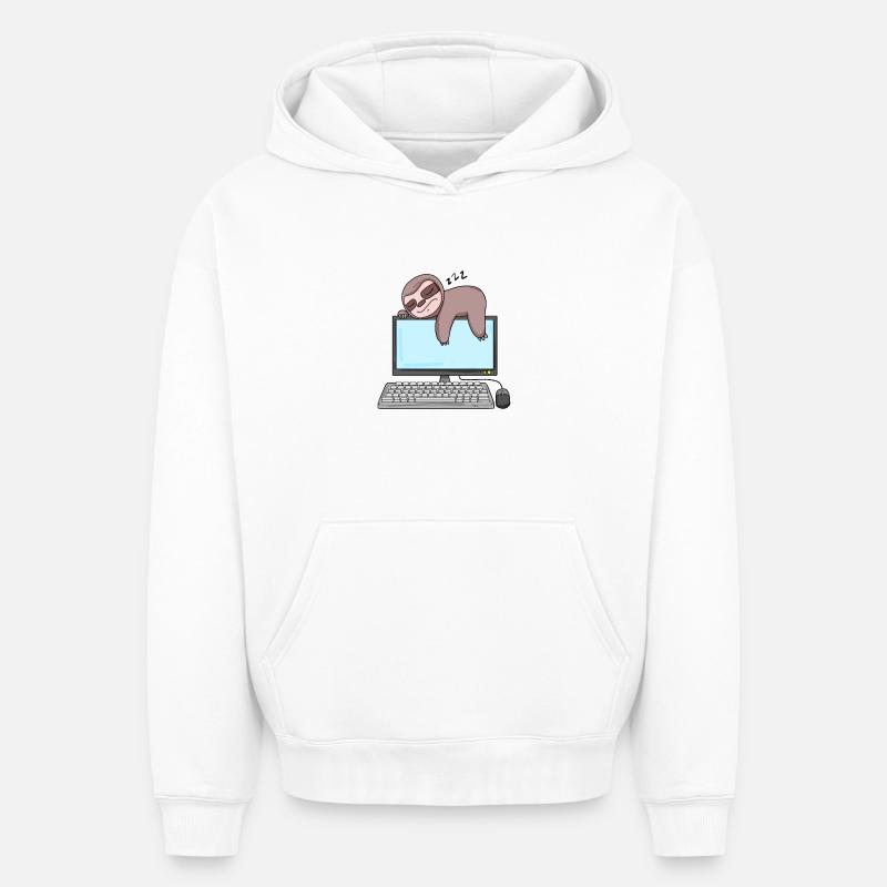 Computer Nerd Programmer Gift - Oversized Heavyweight Unisex Hoodie - white