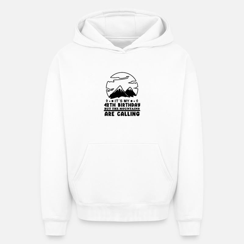 Cadeau de 42 ans - Sweat à capuche unisexe oversize épais SPREAD - blanc