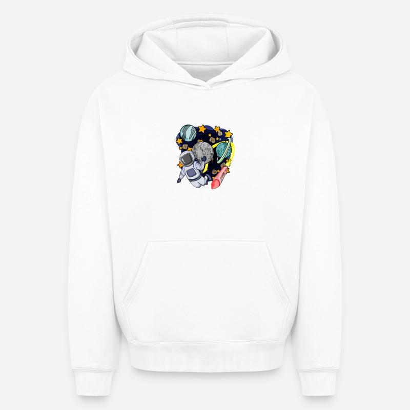 Astronaute dans l’espace - Sweat à capuche unisexe oversize épais SPREAD - blanc