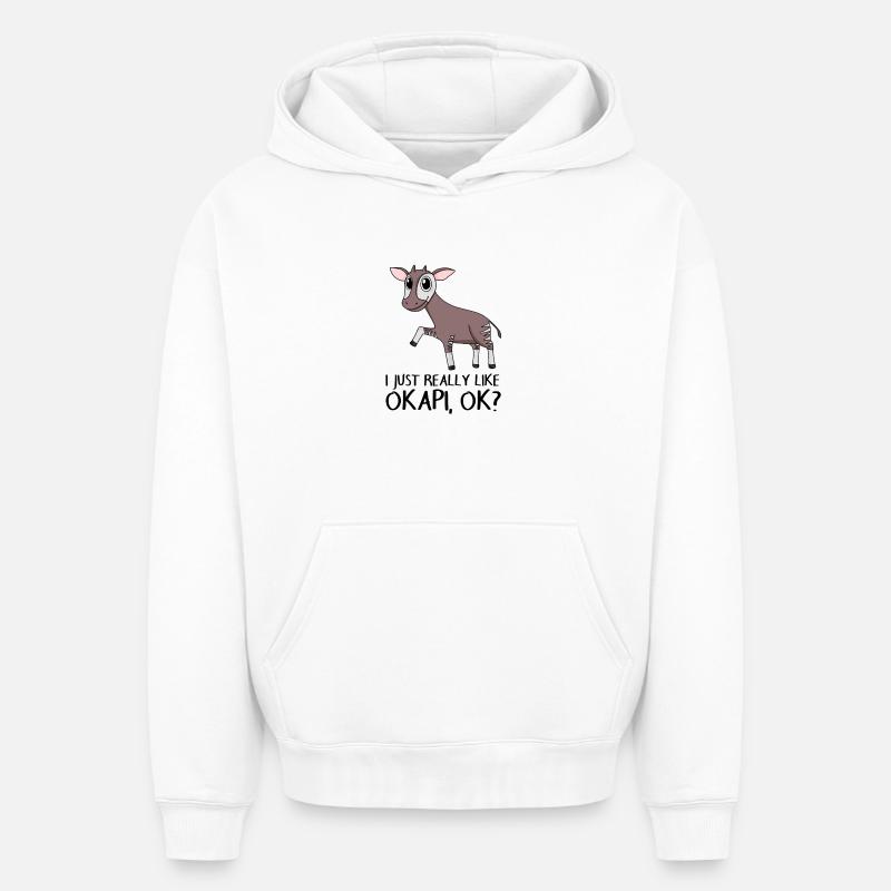 Okapi - Oversized Heavyweight Unisex Hoodie - Weiß