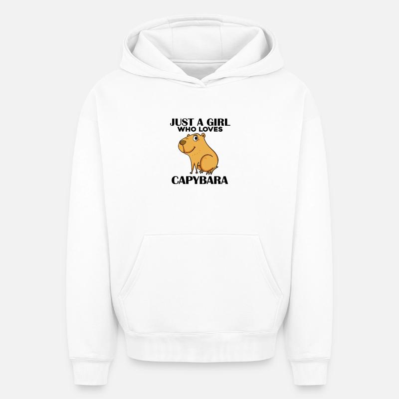 Capybara Mädchen Spruch - Oversized Heavyweight Unisex Hoodie - Weiß