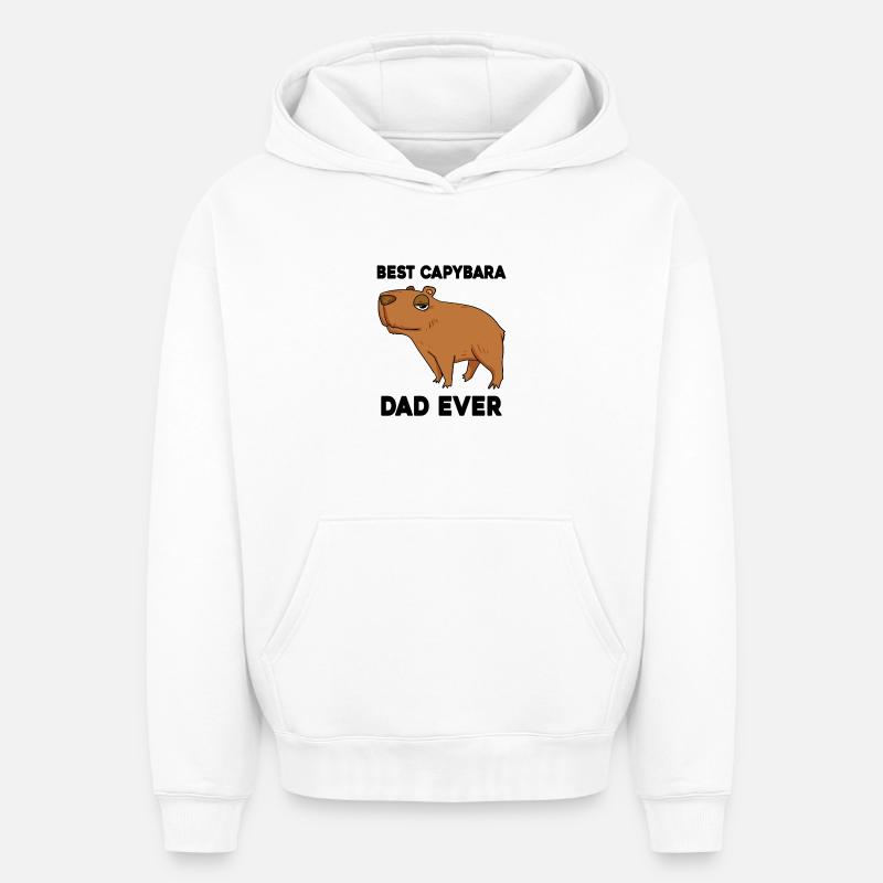 Capybara Père Capybara - Sweat à capuche unisexe oversize épais SPREAD - blanc