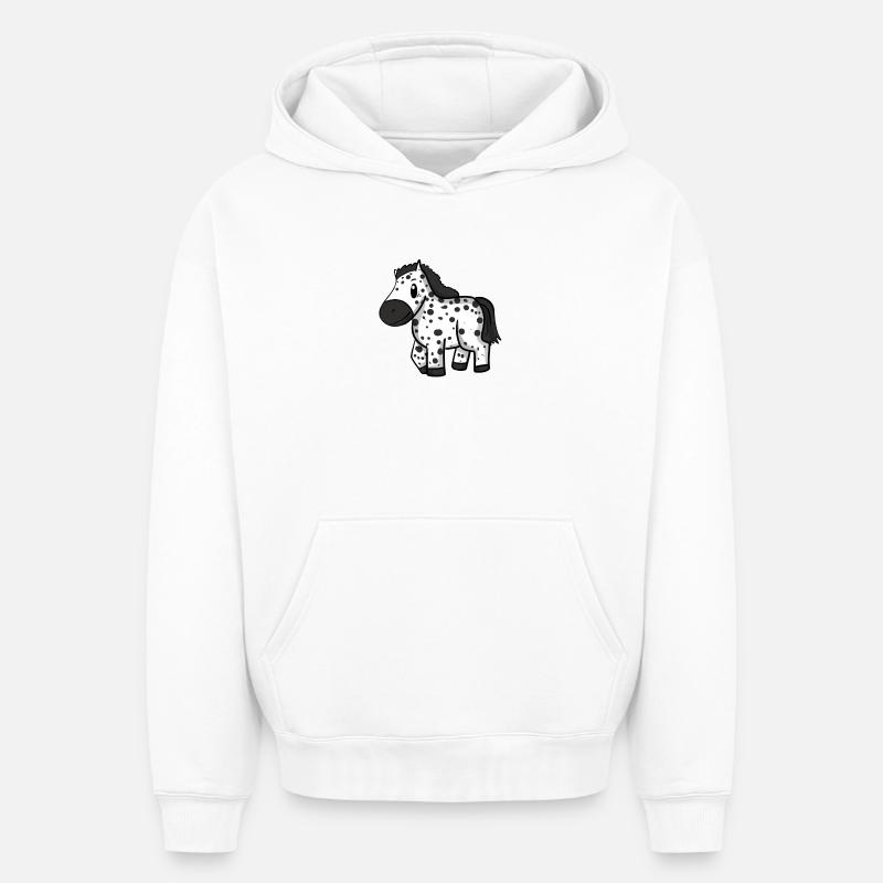 Cheval - Sweat à capuche unisexe oversize épais SPREAD - blanc
