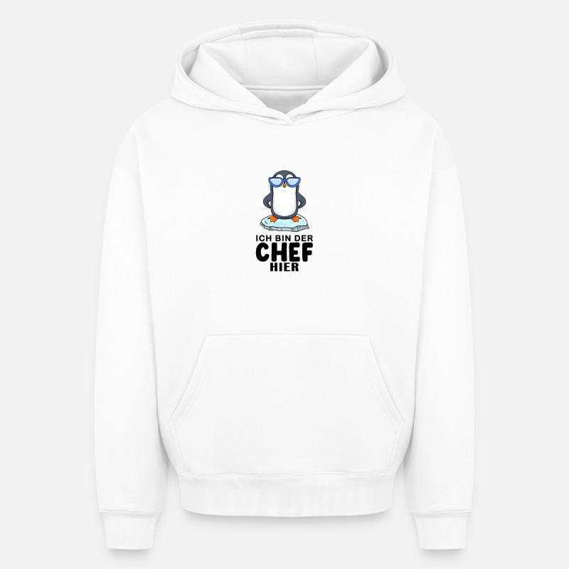 cooler Pinguin Chef Spruch - Oversized Heavyweight Unisex Hoodie - Weiß